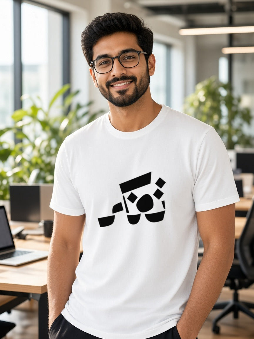 AI-generated model wearing the Tafakkar T-shirt